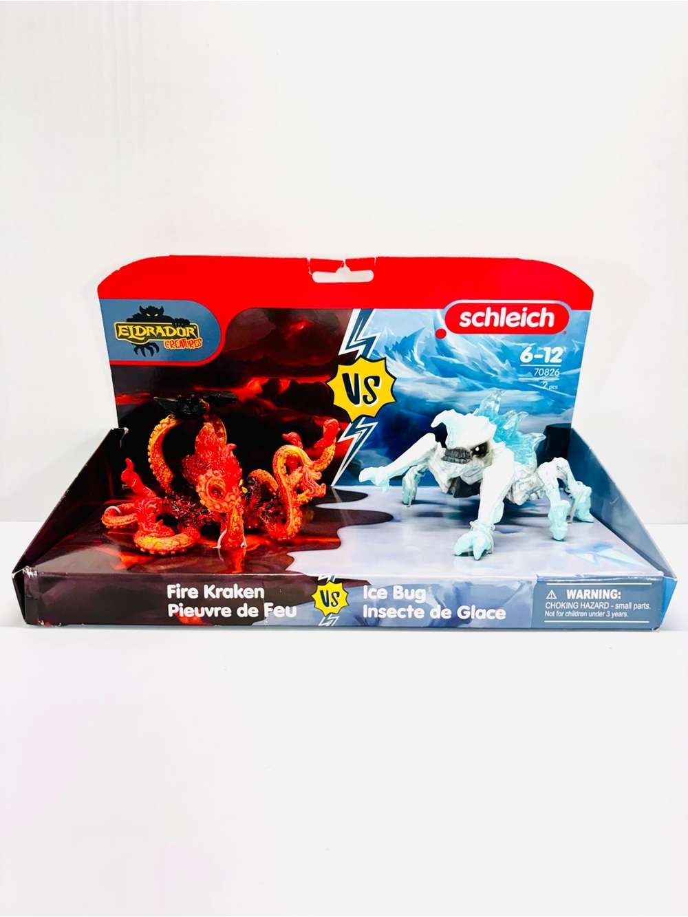 Schleich Eldrador Creatures Fire Kraken vs Ice Bug Toy Figure 70826 Box Wear